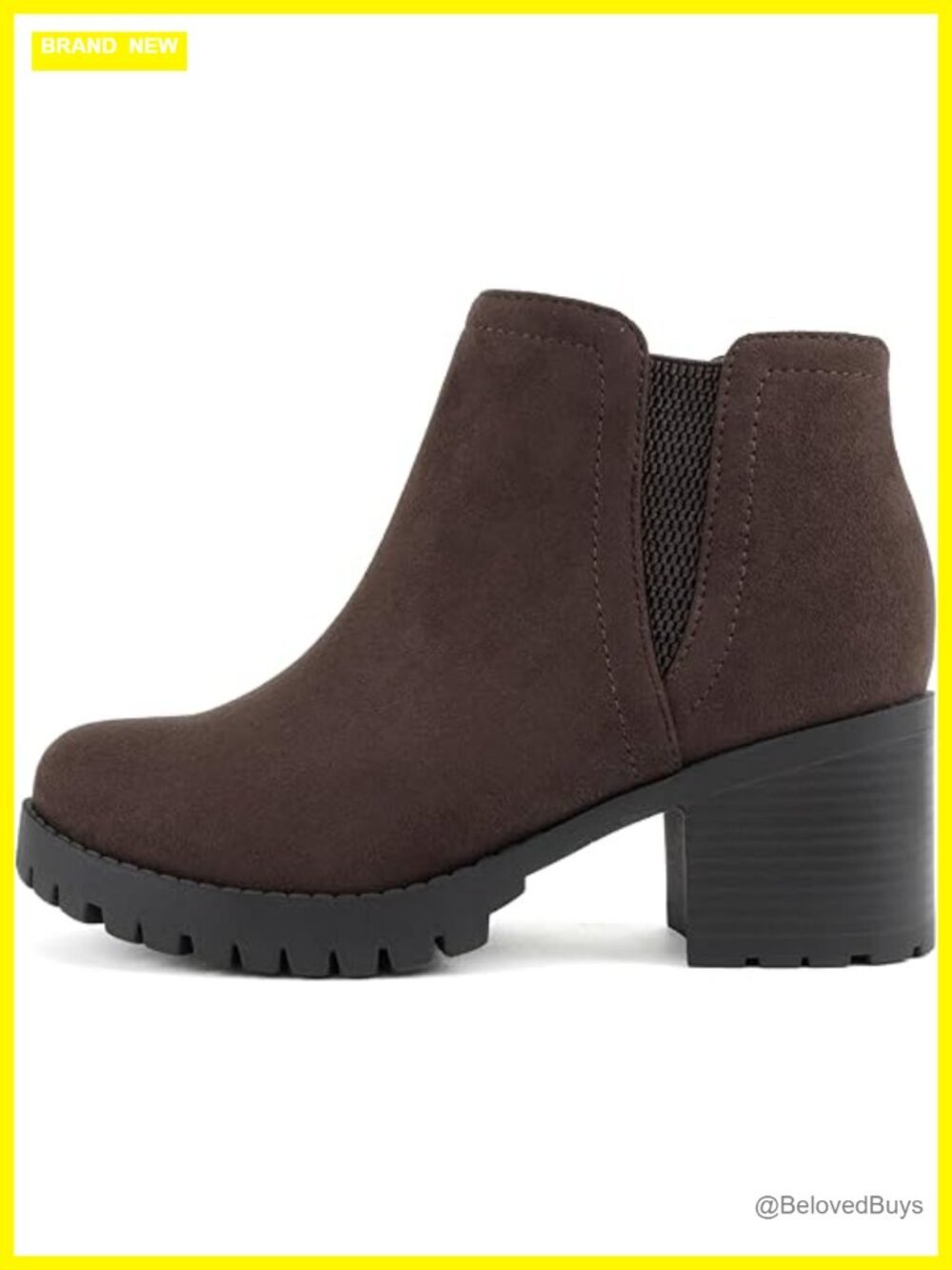 Women's Ankle Boot with Side Zipper and Lug Sole